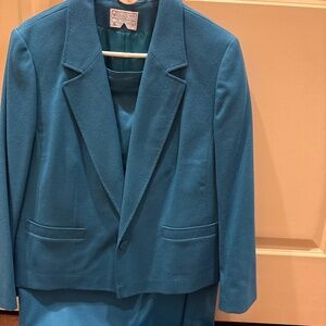Vintage Pendleton suite teal blue blazer & skirt